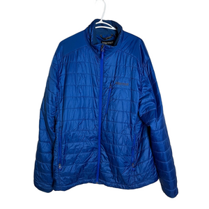 Marmot Mens Royal Blue Puffer Jacket XL Outdoors Gorpcore Hiking Performance